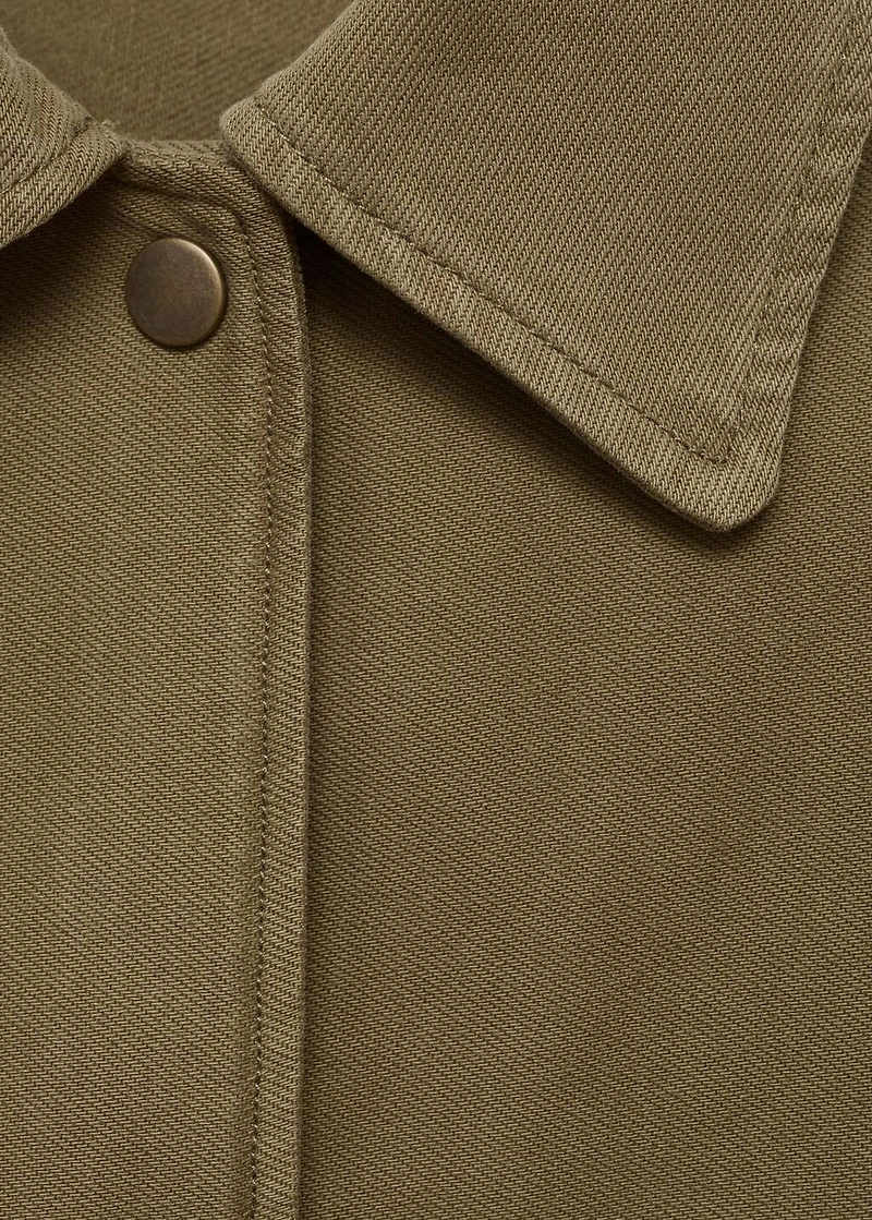 Cotton overshirt with lace detail