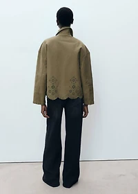 Cotton overshirt with lace detail