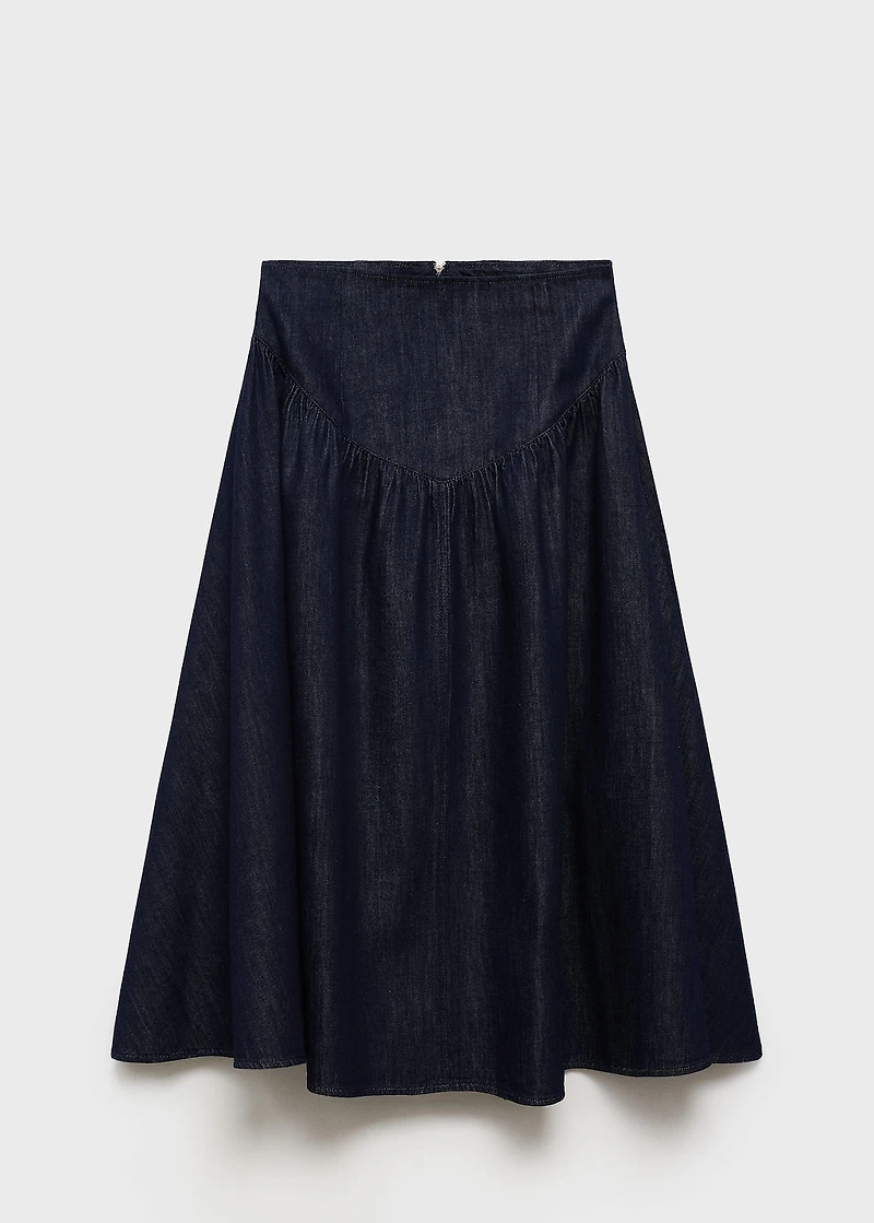 Flared denim skirt