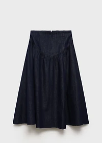 Flared denim skirt