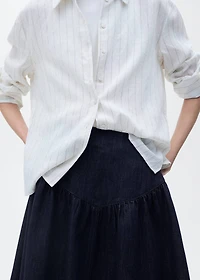 Flared denim skirt