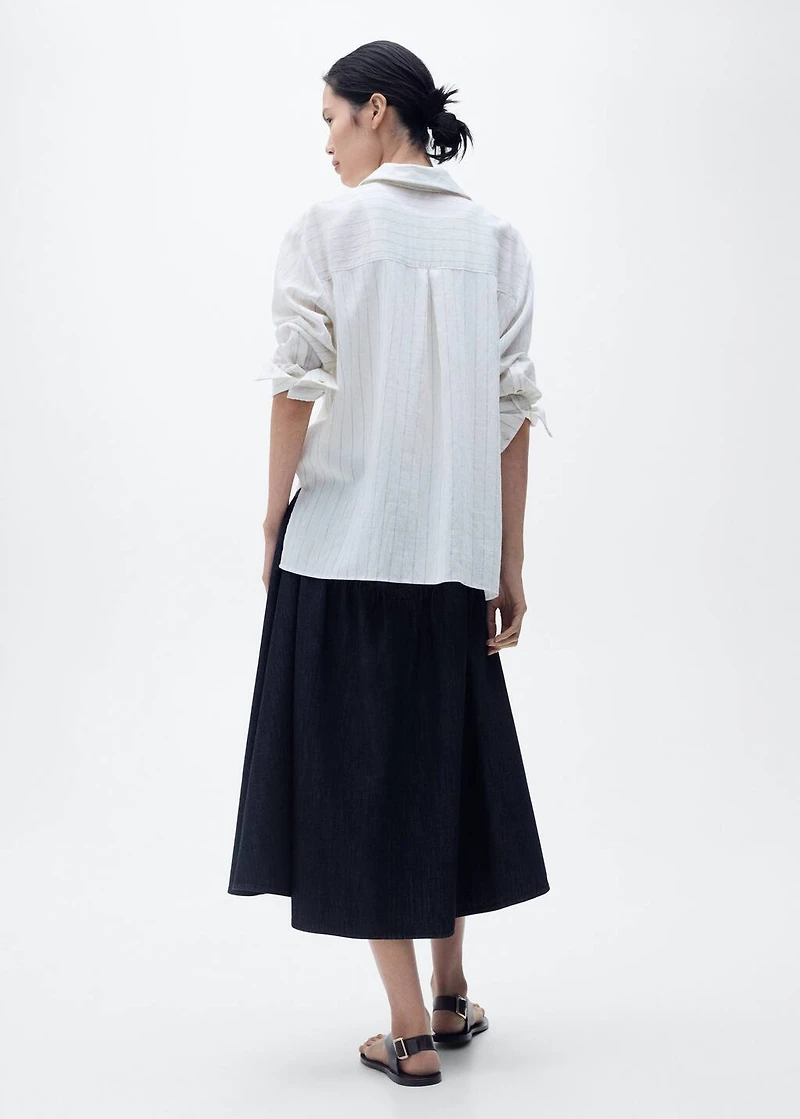 Flared denim skirt