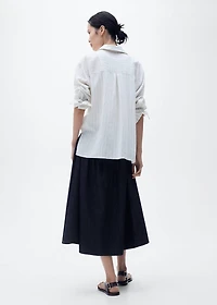 Flared denim skirt