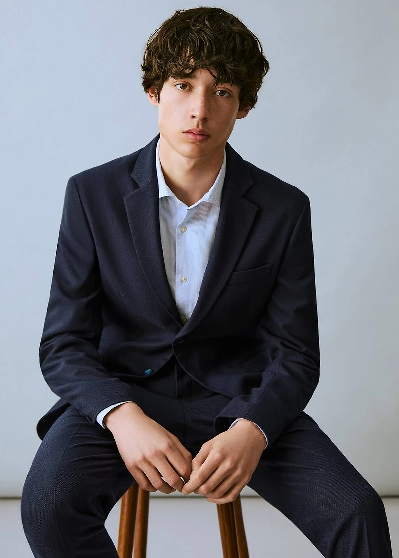 Slim-fit cotton piqué jacket
