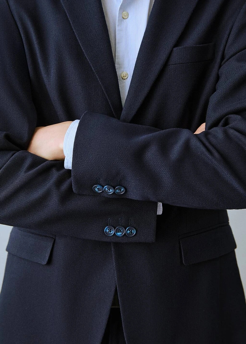 Slim-fit cotton piqué jacket