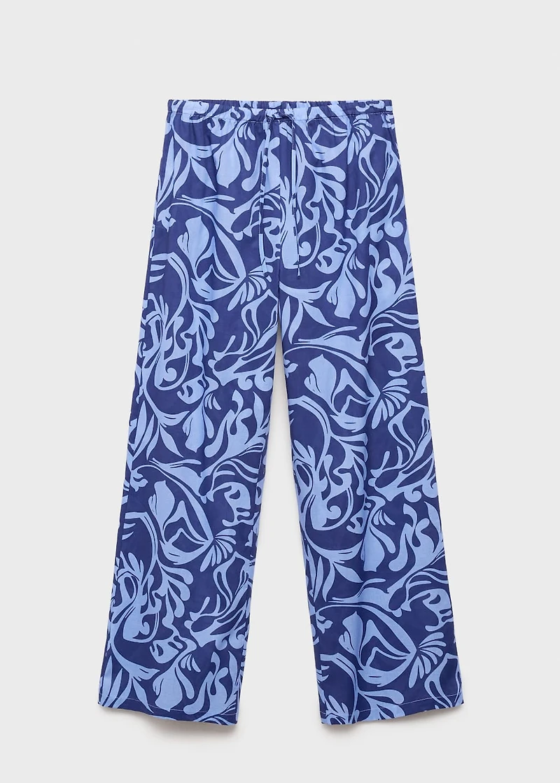 Cotton two-tone printed pants