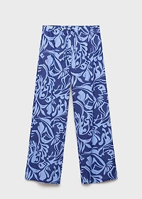 Cotton two-tone printed pants