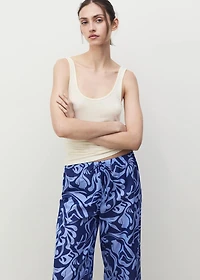 Cotton two-tone printed pants