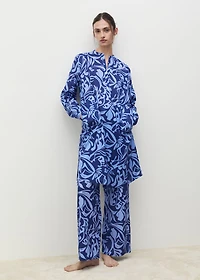 Cotton two-tone printed pants