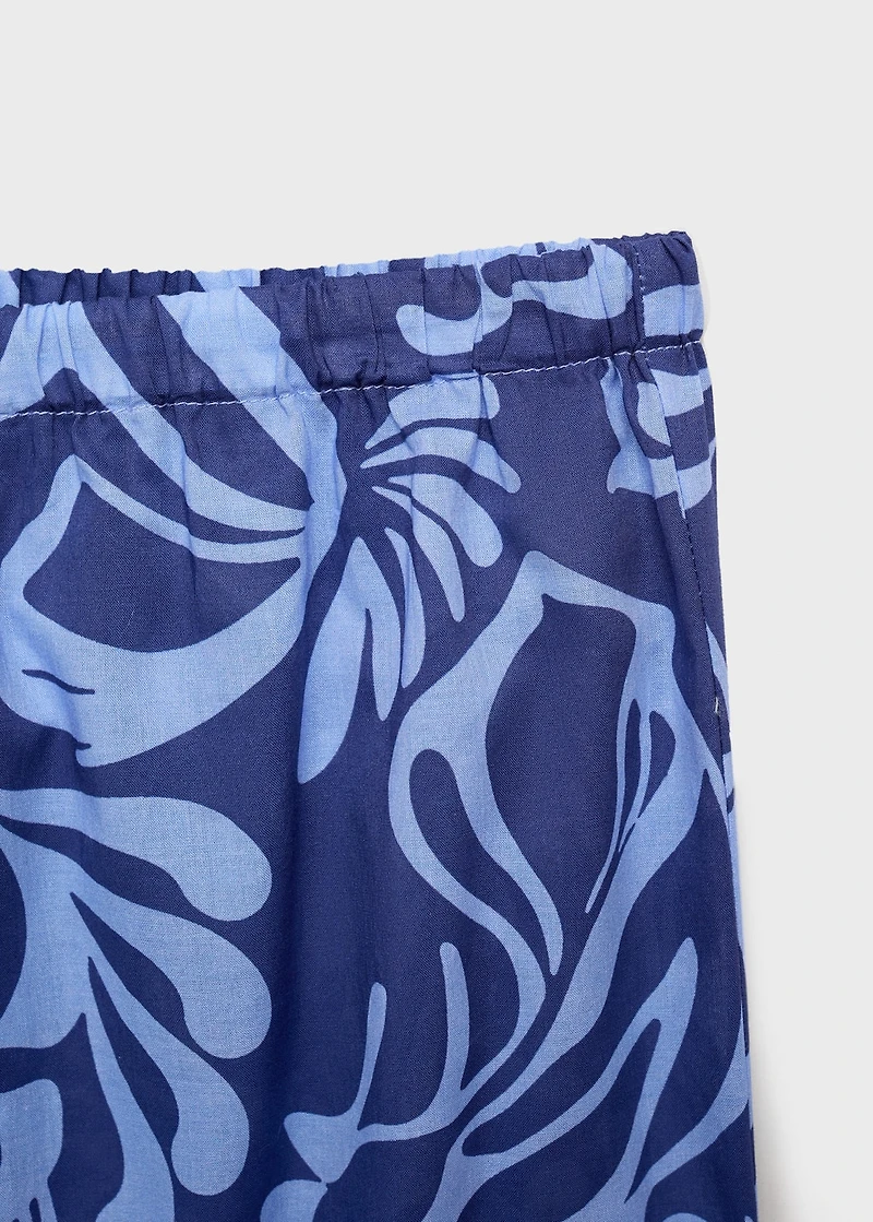 Cotton two-tone printed pants