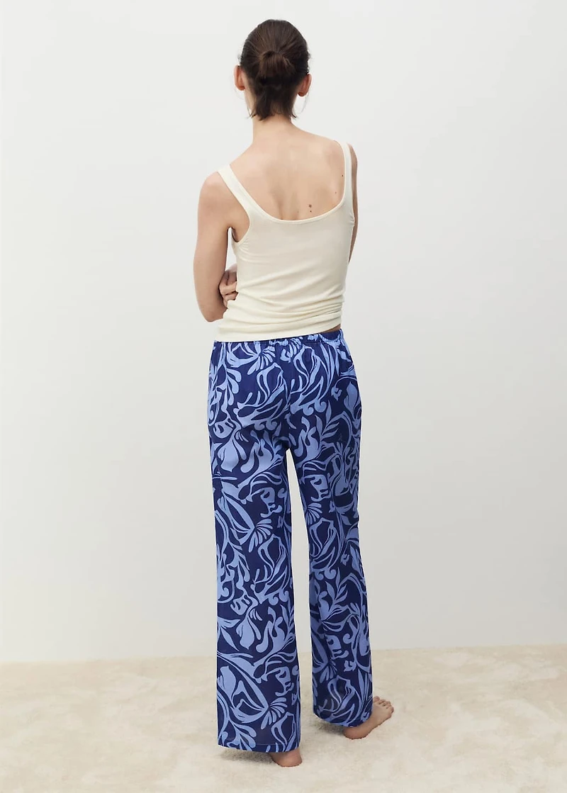 Cotton two-tone printed pants