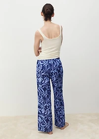 Cotton two-tone printed pants
