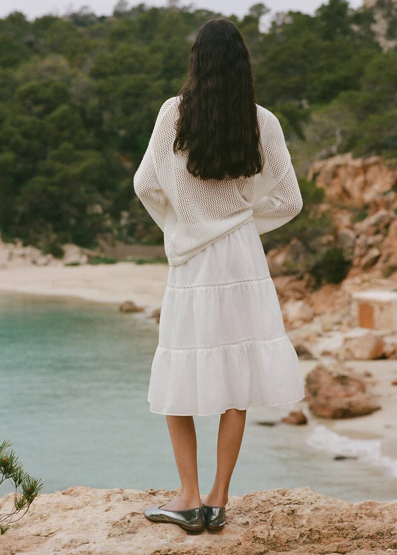 Flared midi skirt