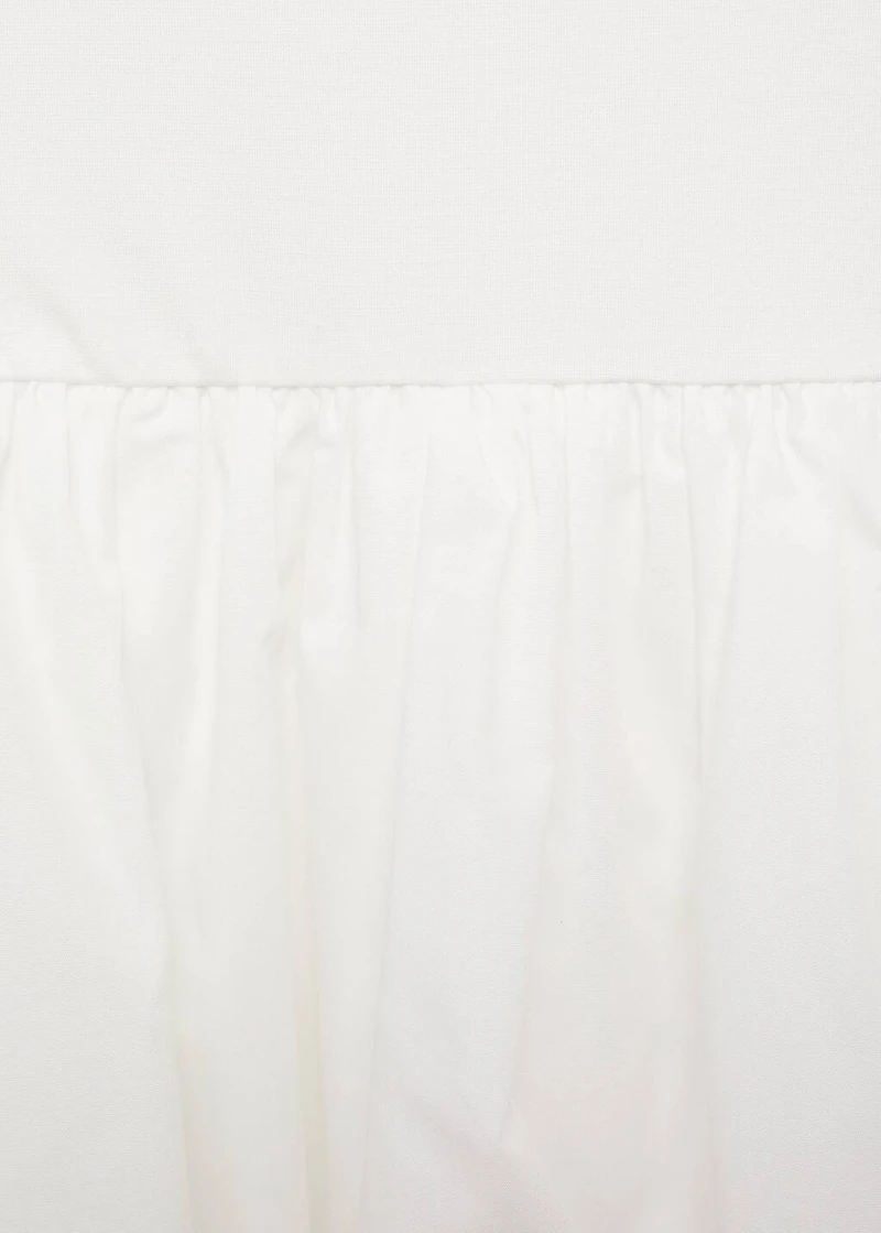 Combined dress with puffed hem