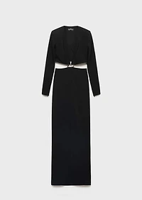 Dress with side slits and metallic detail