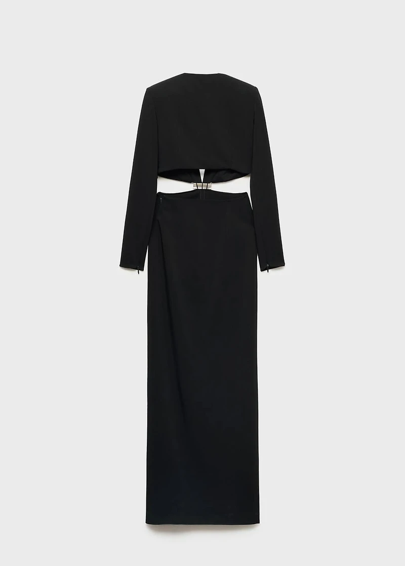 Dress with side slits and metallic detail