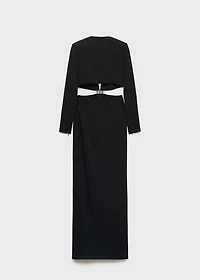 Dress with side slits and metallic detail