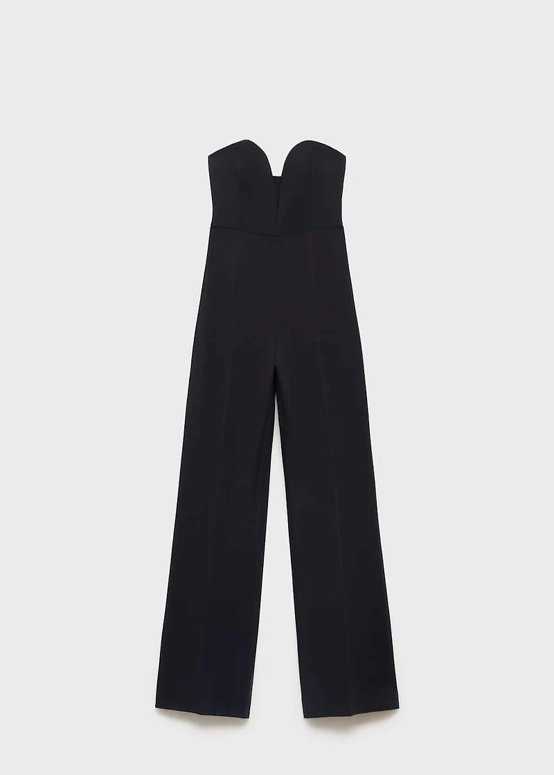 Structured sweetheart neckline jumpsuit