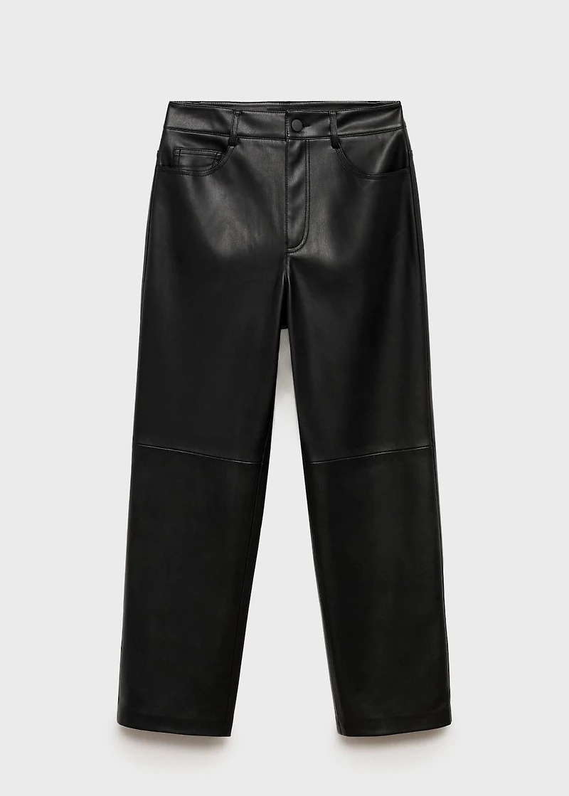 Leather-effect straight pants
