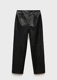 Leather-effect straight pants