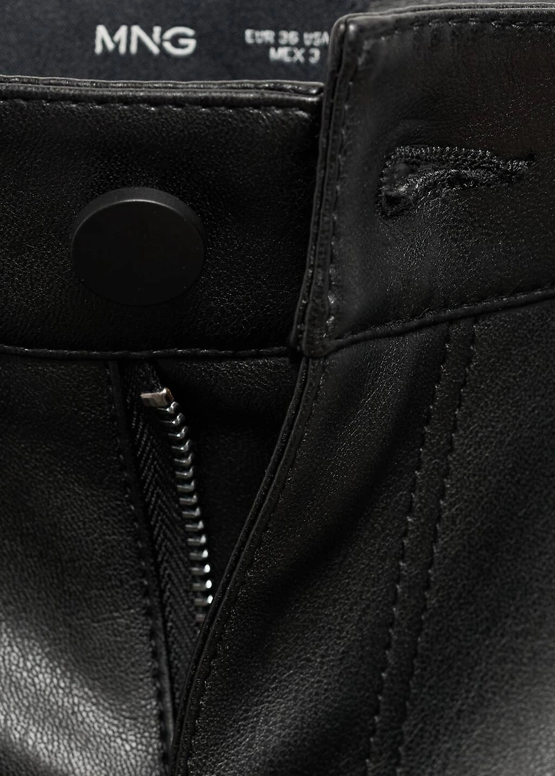 Leather-effect straight pants