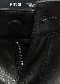 Leather-effect straight pants