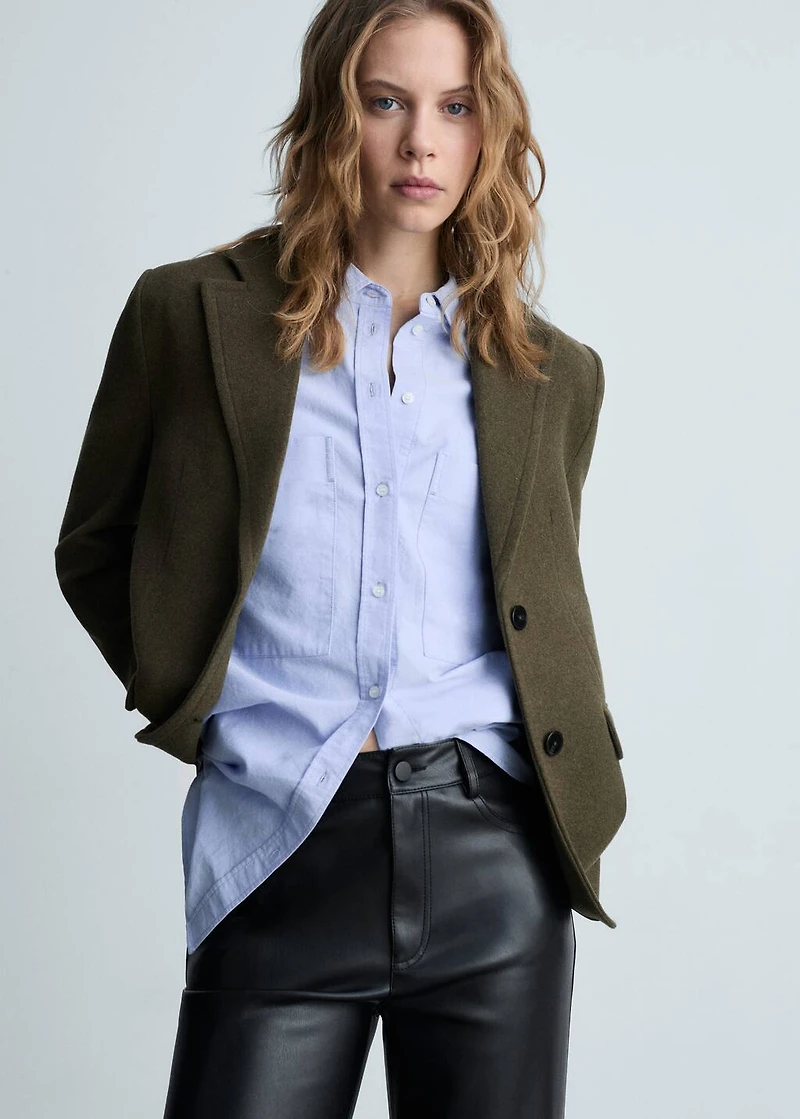 Leather-effect straight pants