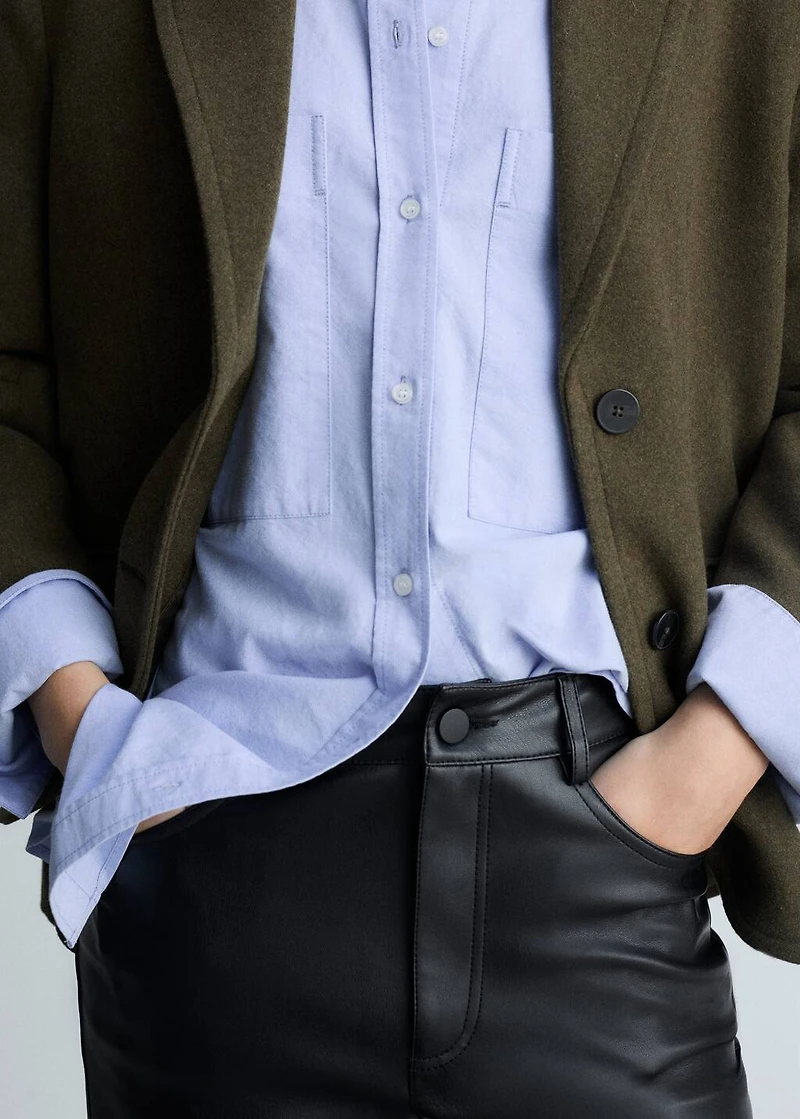 Leather-effect straight pants
