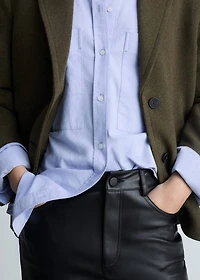 Leather-effect straight pants