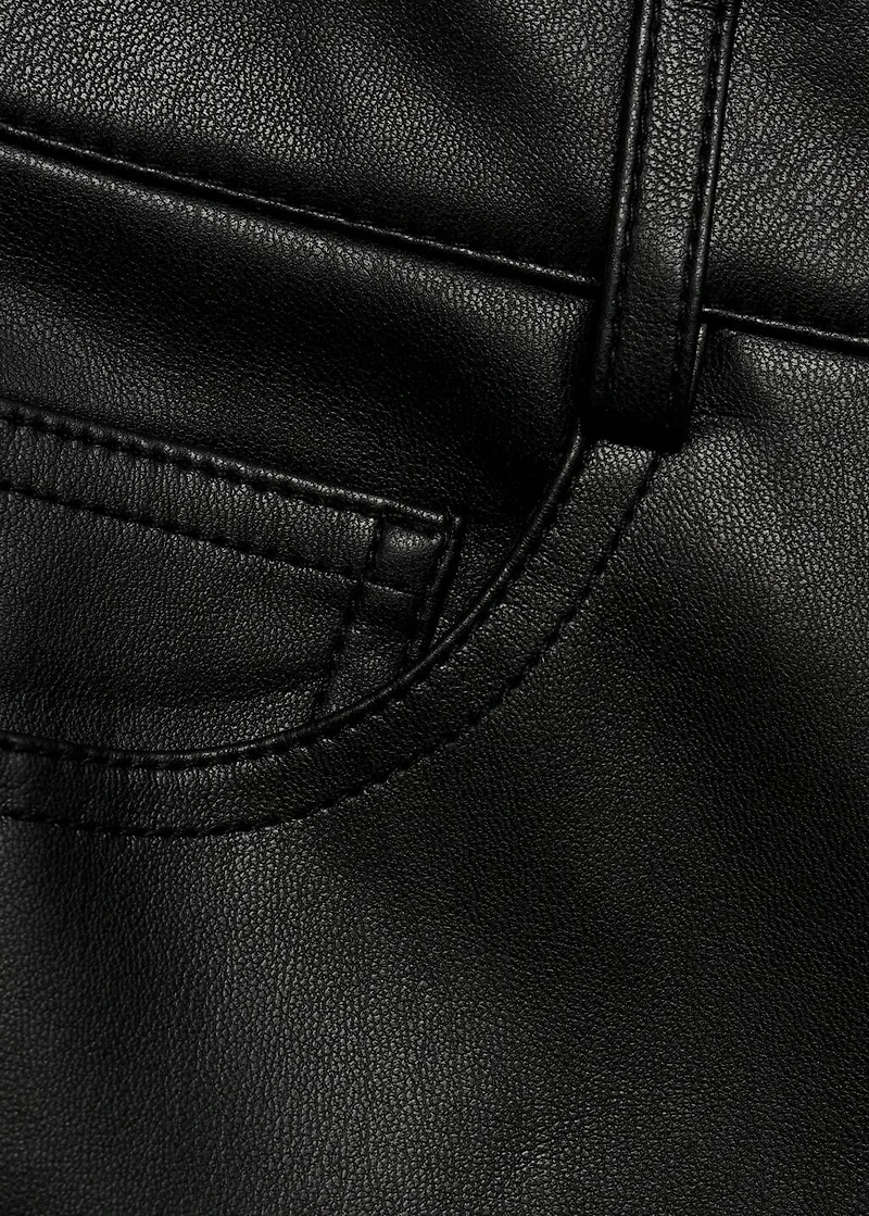 Leather-effect straight pants