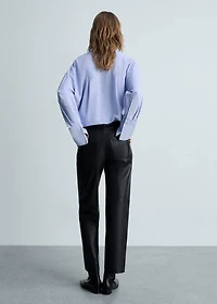 Leather-effect straight pants