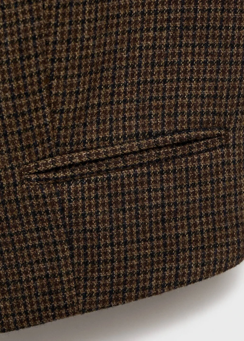 Micro-houndstooth wool vest