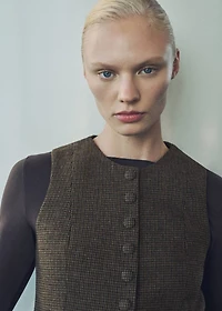 Micro-houndstooth wool vest