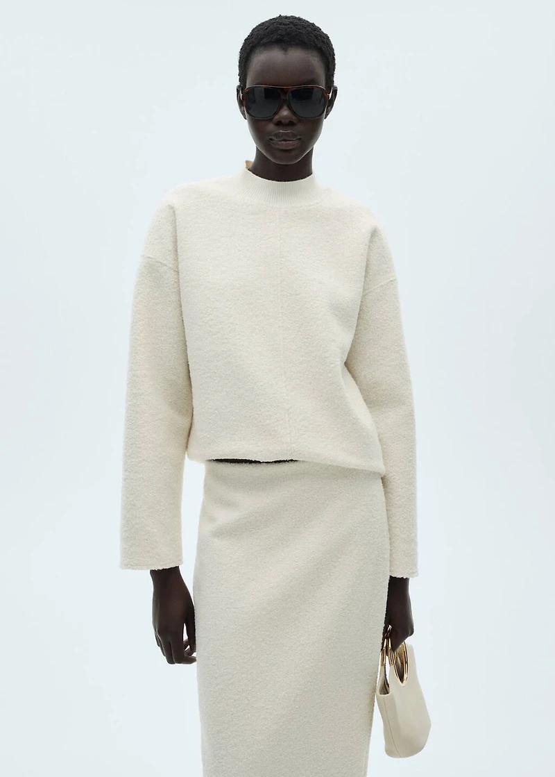 Bouclé midi-skirt