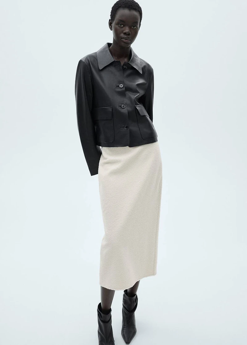 Bouclé midi-skirt