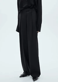 Straight-fit pleated pants