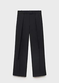 Straight-fit pleated pants