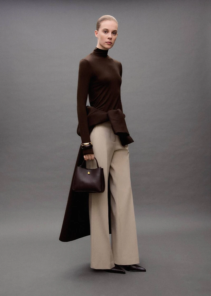 Mid-rise flare pants