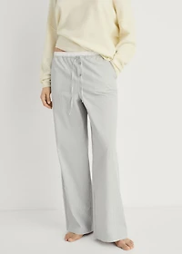 Striped pajama pants with elastic detail