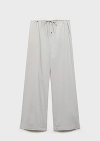 Striped pajama pants with elastic detail