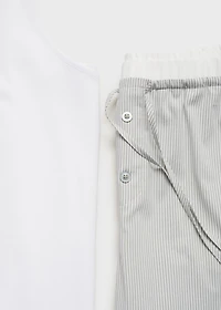 Striped pajama pants with elastic detail