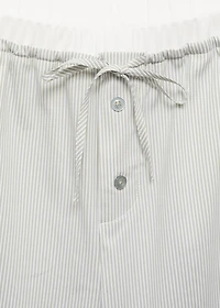 Striped pajama pants with elastic detail