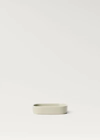 Striped stoneware soap dish