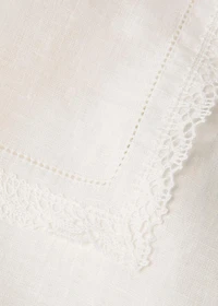 100% linen lace tablecloth for 6 to 8 diners