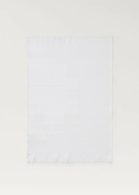 Textured cotton kitchen towel with fringes