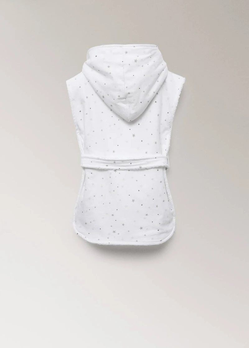 Children’s cotton bathrobe with star print