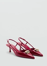 High-heeled shoes with metallic detail