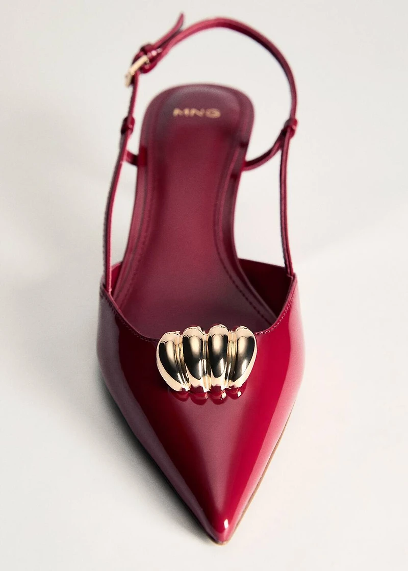 High-heeled shoes with metallic detail
