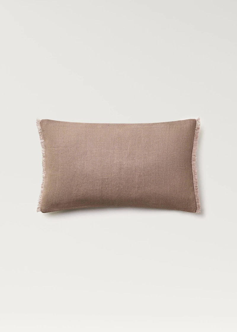 Linen fringed cushion cover 30x50 cm