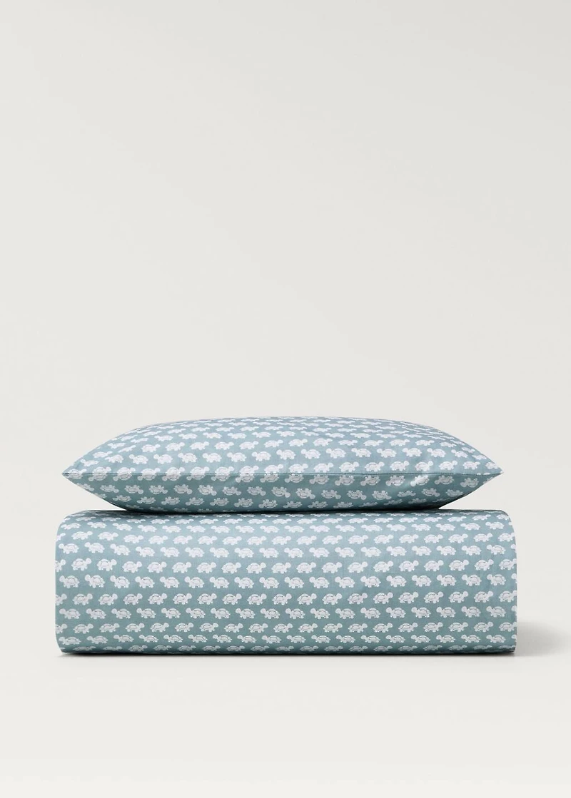 Cotton percale reversible children's duvet cover for 90cm bed